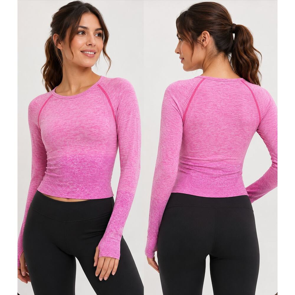 Victoria's Secret PINK Cropped Seamless Compression Top ONLY Tie-Dye Pink Sz M